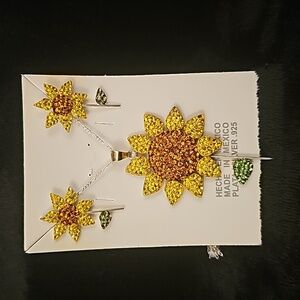 .925  silver sunflower set